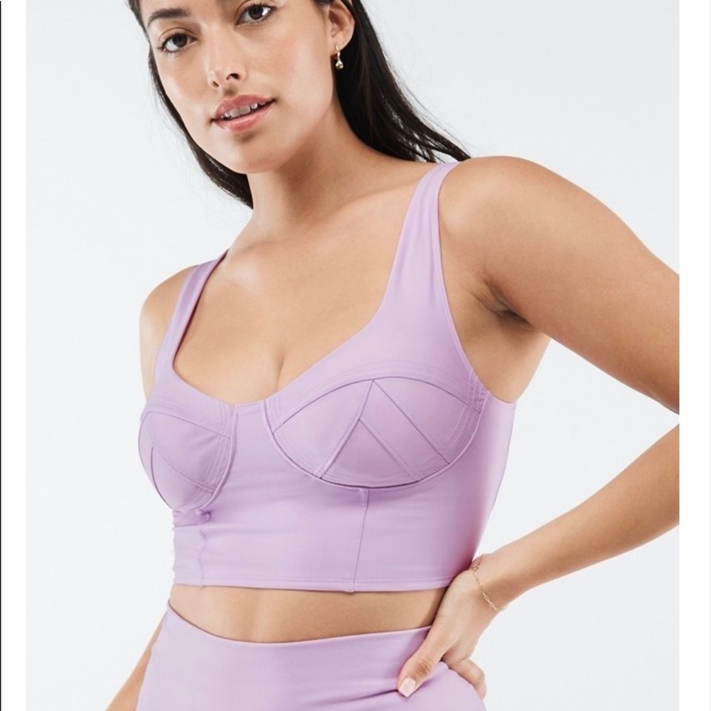 Fabletics Charlotte low purple sports bra top